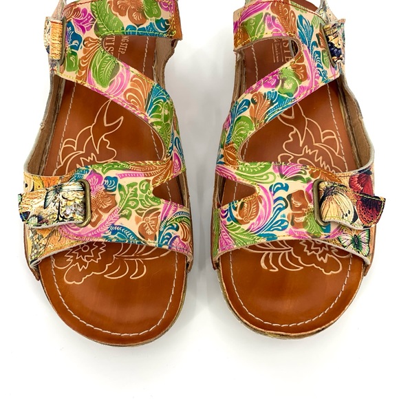 Spring Step L'Artiste Hand-Painted Multicoloured Symphony Sandal, 41 - Picture 2 of 16